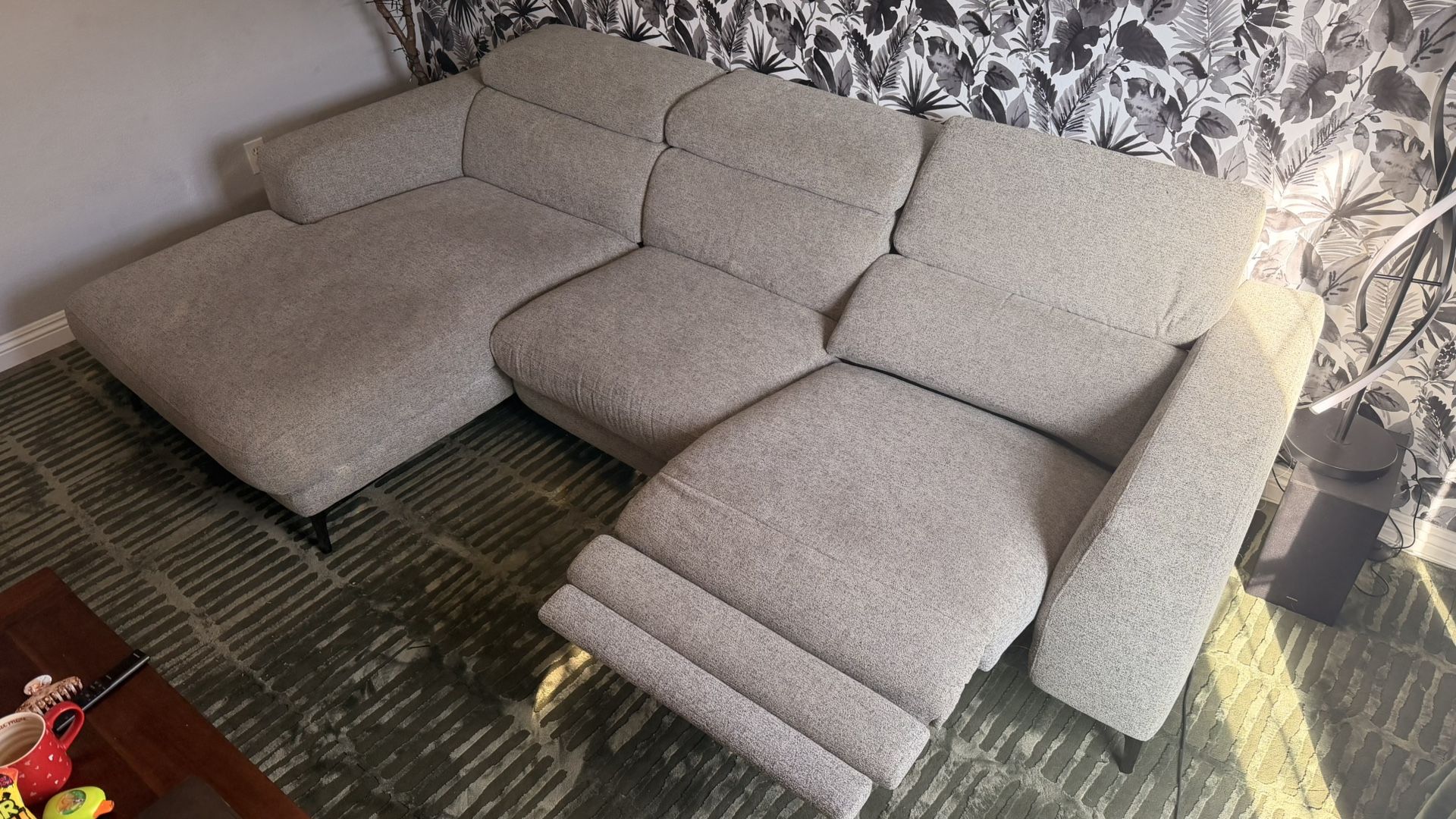 Grey Reclining Couch 