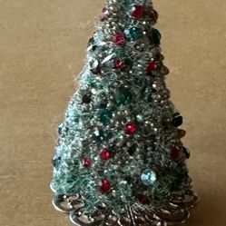 1 1/2” Miniature Vintage Decorated Christmas Tree 