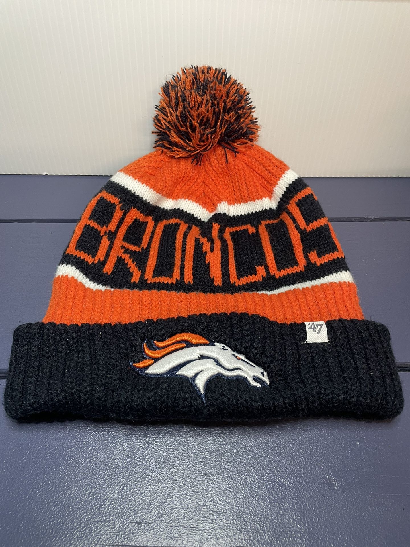 NFL Denver Broncos ’47 Brand Knit Beanie Winter Hat, Pom Top, OSFM - STILL AVAILABLE
