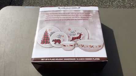 Christmas dishes set of 8 new