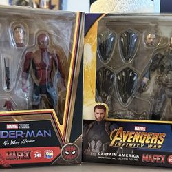 Mafex Tobey Spider-Man And Mafex Infinity War Captain America 