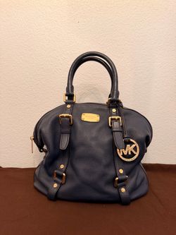 Michael Kors Navy Leather Satchel Handbag