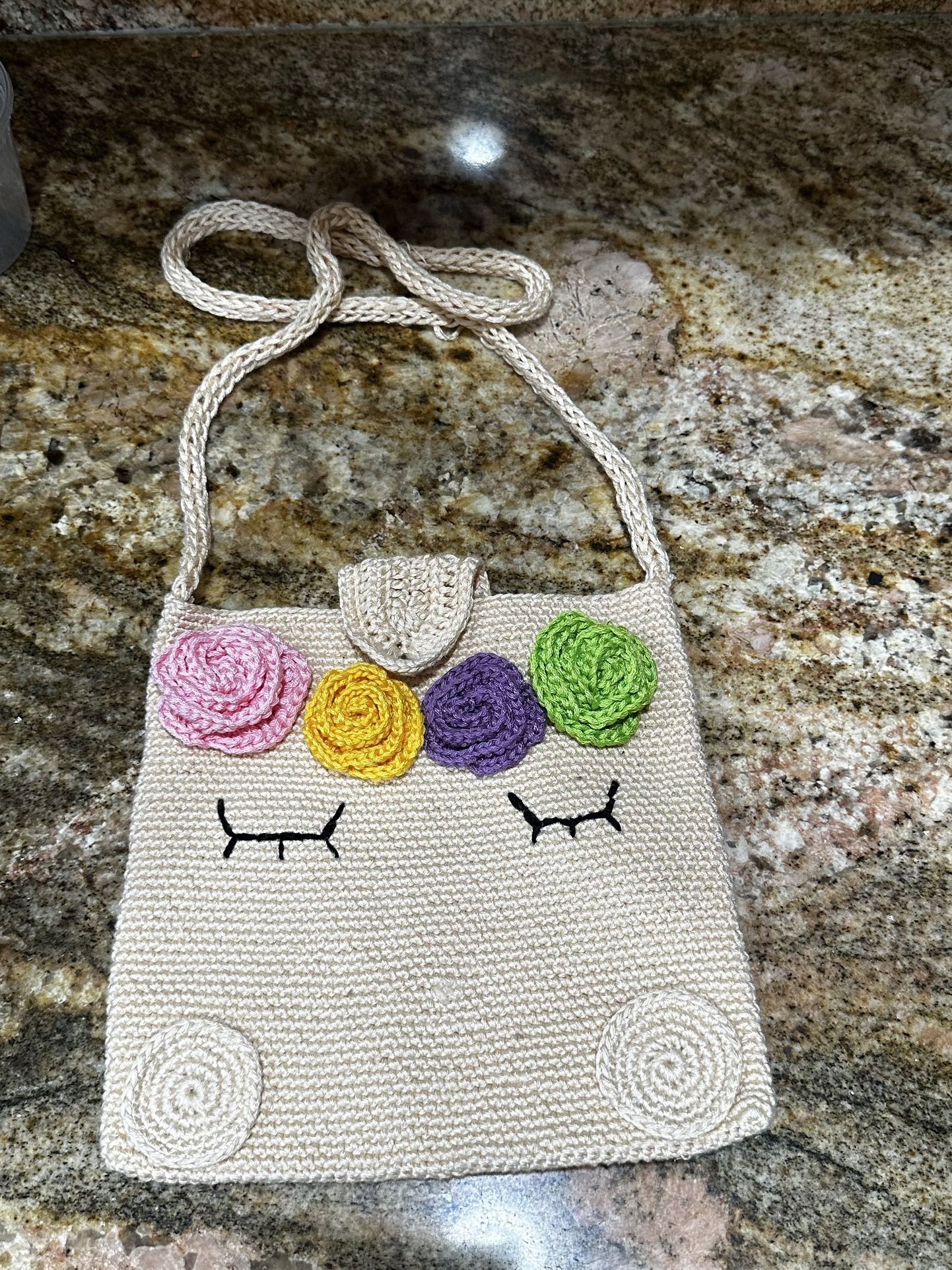 Crochet Handmade Unicorn Kids Sling Bag