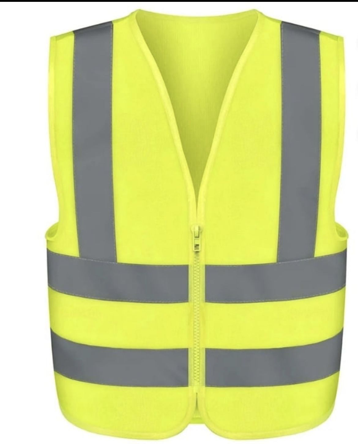 High Visibility Safety Vest with Reflective Strips, Size Large | Neon Yellow. (AJ)
