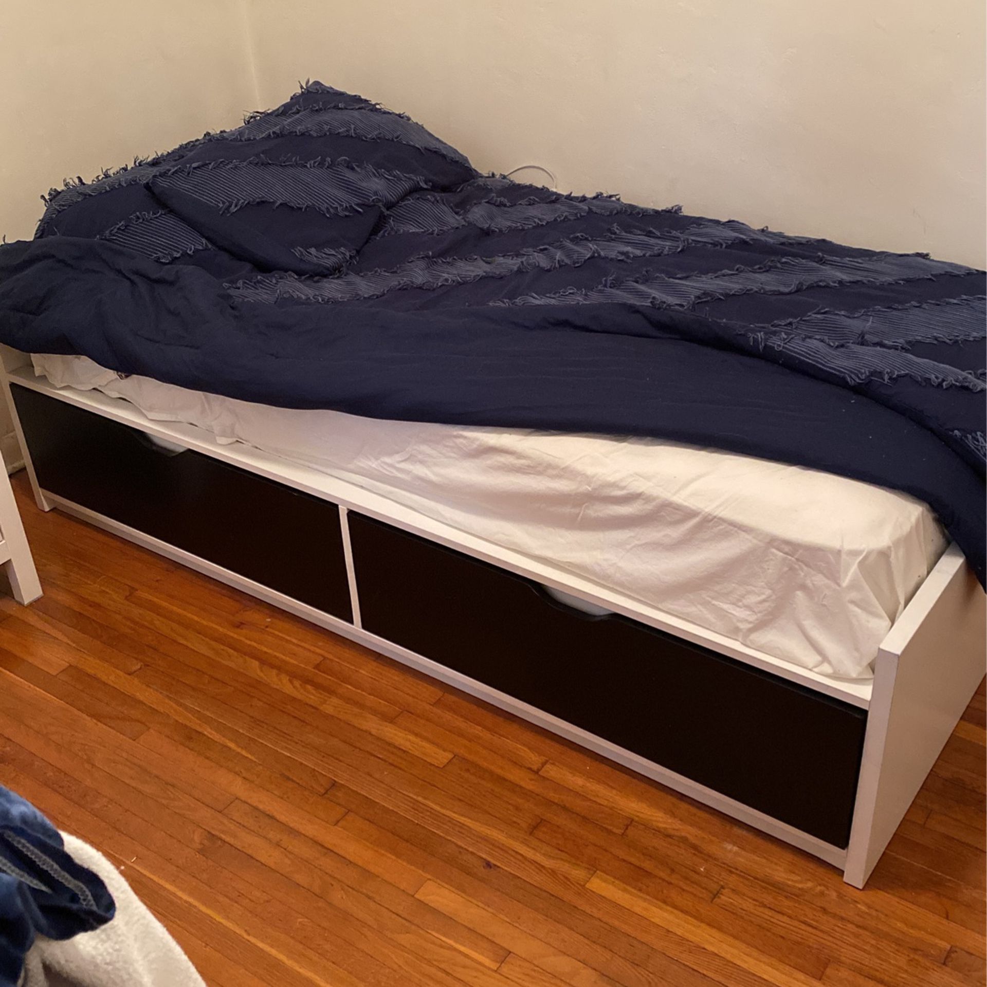 IKEA Twin Bed Frame with Spring Mattress