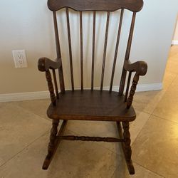 Vintage Kids Size Wood Rocking Chair