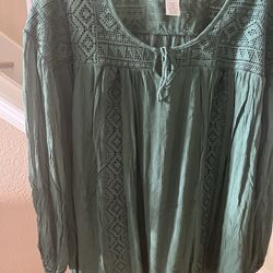 Hunter Green Oso casual top