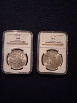 1922 and 1923 Peace Dollars
