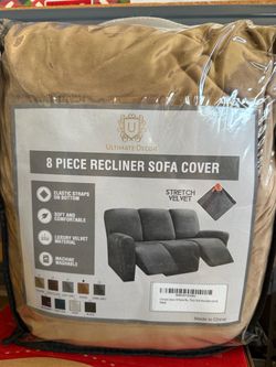 Ultimate Decor 8-Piece Recliner Sofa Cover – Sand