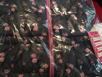 NEW Girls pink and black puffer jacket sizes 5-6 14-16 available