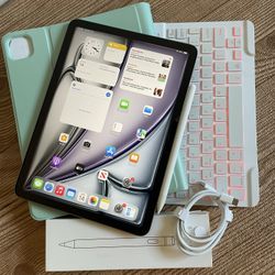 Apple iPad Air 11” M2 chip 128GB (2024 model / Gray) with keyboard and Pencil (100% battery) 