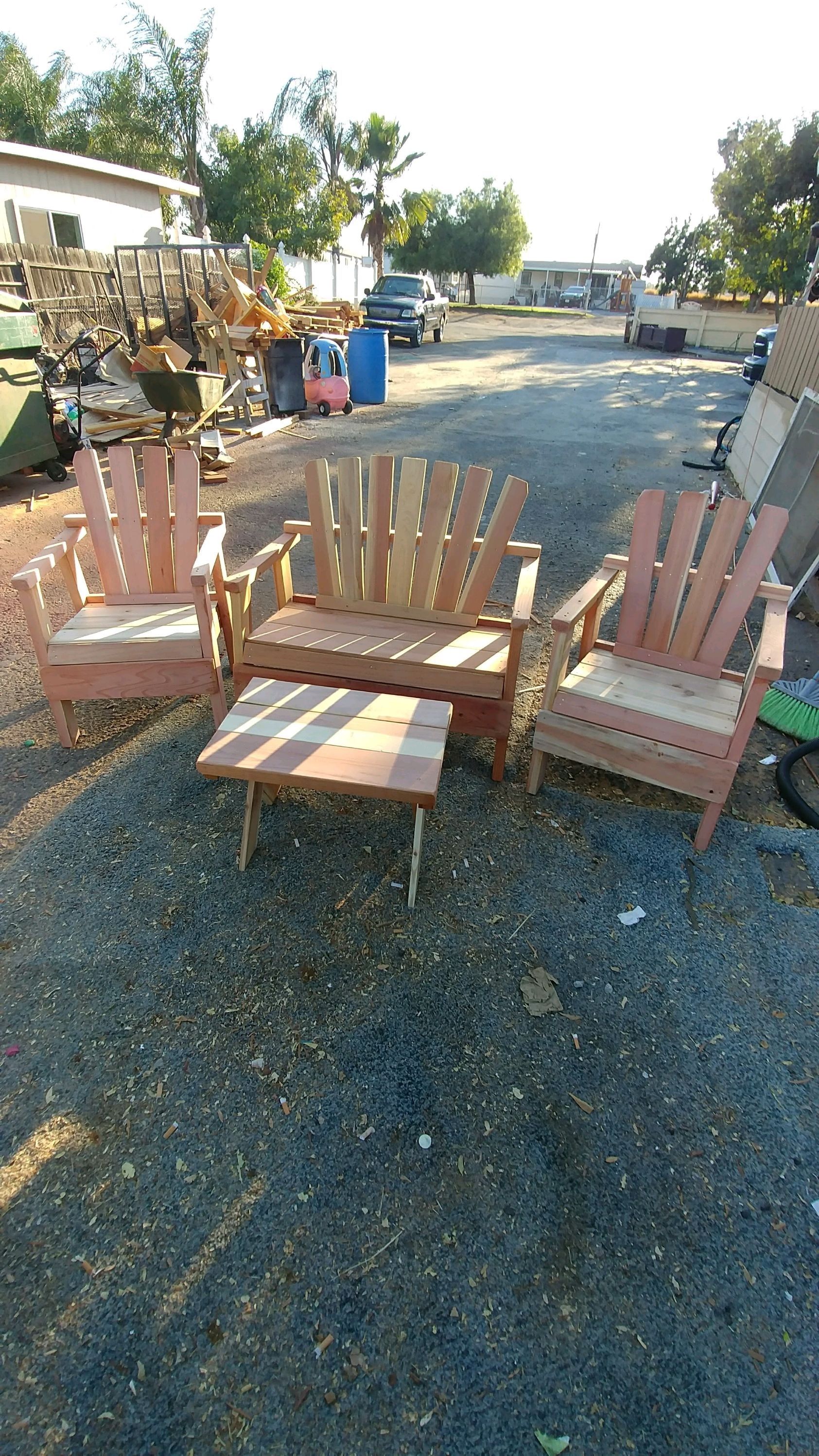 Handmade Wooden patio furniture always new always available delivery available