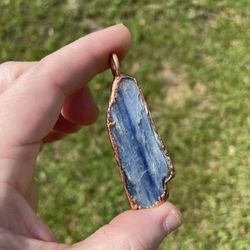 Handcrafted Electroformed Kyanite Pendant 