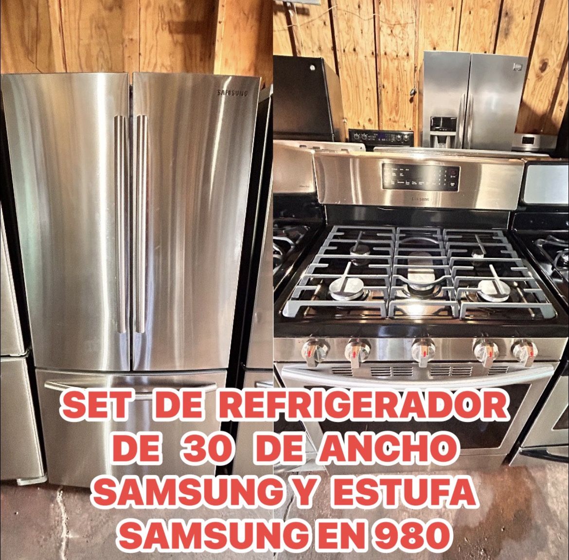 Refrigerator and Stove Set (33" Wide) in Very Good Condition, with a 2-Month Warranty.