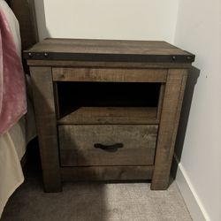 Rustic Wood Dresser + 2 Matching Nightstands - Bedroom Set
