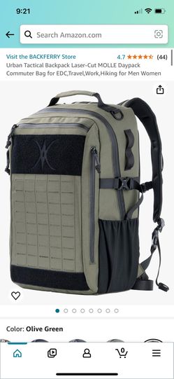 Urban Tactical Backpack Laser-Cut MOLLE Daypack Commuter Bag for EDC,Travel, Work, Hiking for Men Women