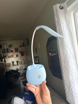Blue LED Desk Lamp with Pen Holder