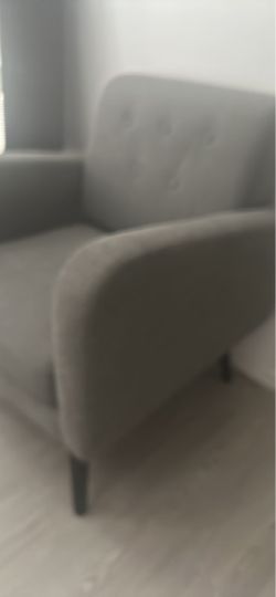 2 Gray Fabric Accent Chairs