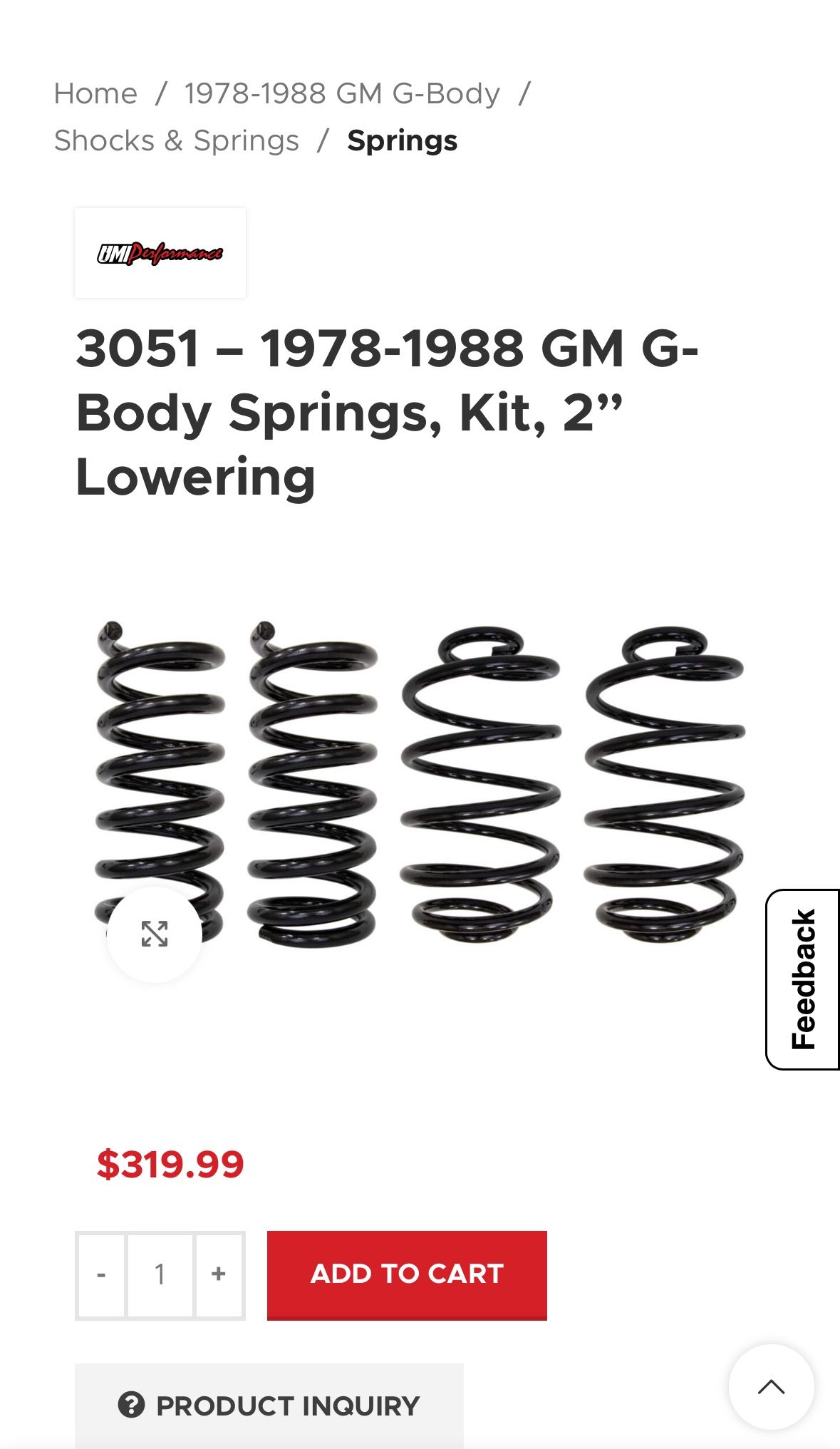 G Body Lowering Springs
