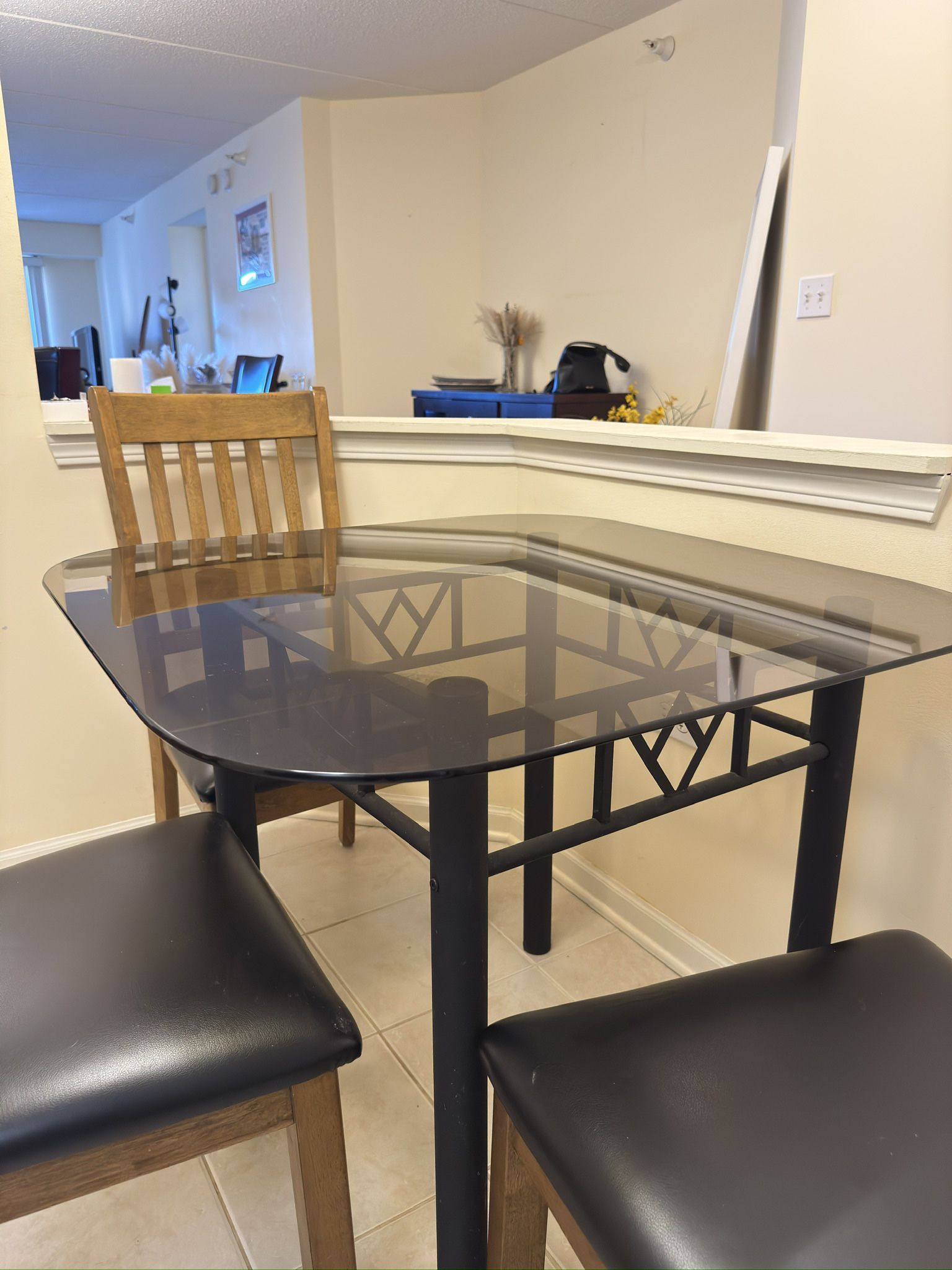 Glass Kitchen Table + 4 Chairs Set – Modern and Clean
