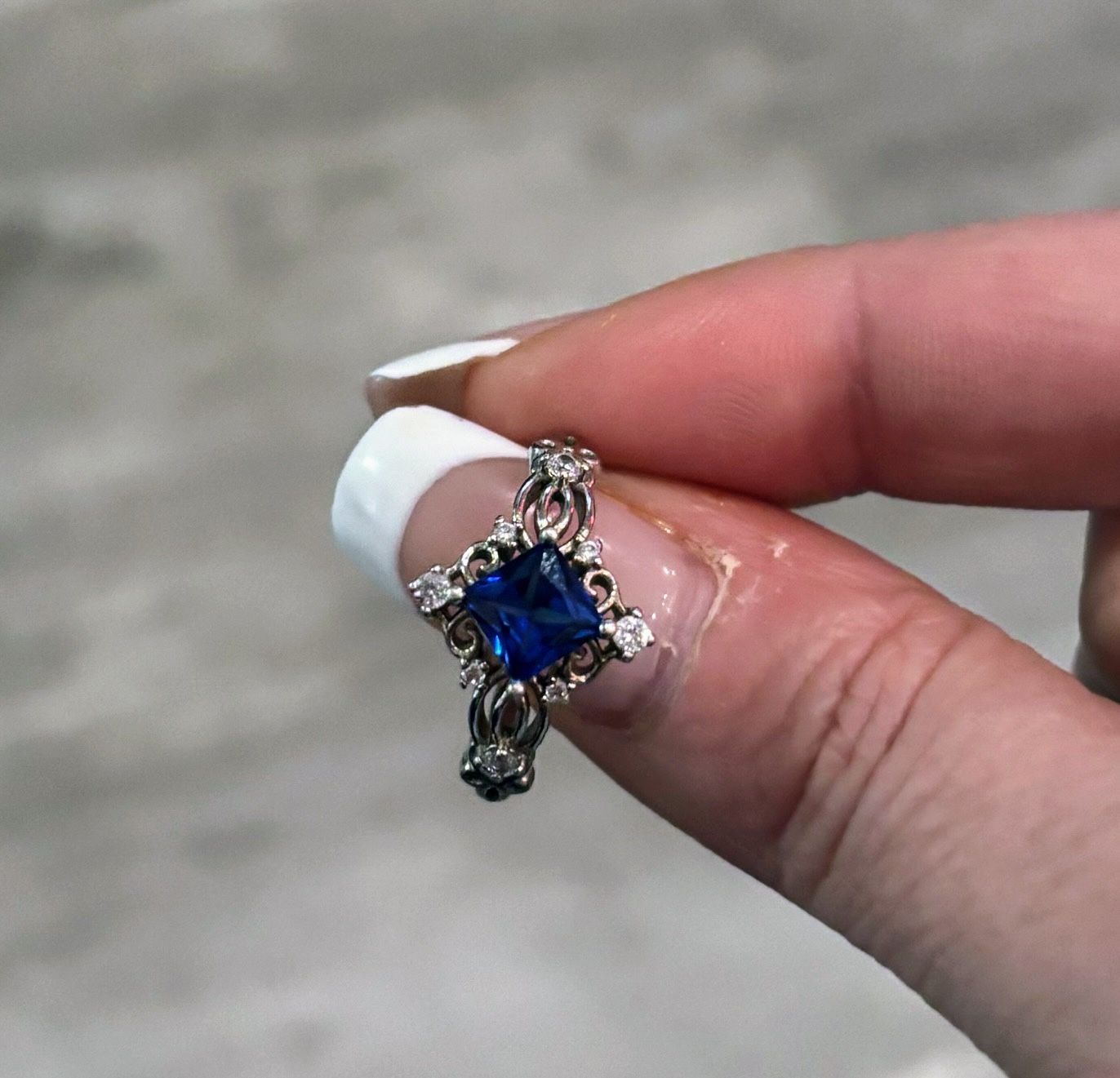 Sterling Silver Sapphire Ring