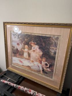 Large Framed Victorian Scene Art Print