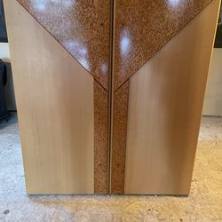 Rare 1994 German Modernist Media Cabinet – French Cherry & Satin Maple