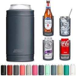 3 in 1 Insulated Can Cooler - Universal Size for 12 oz Cans, Slim Cans, and Bottles - 10+ Colors Available