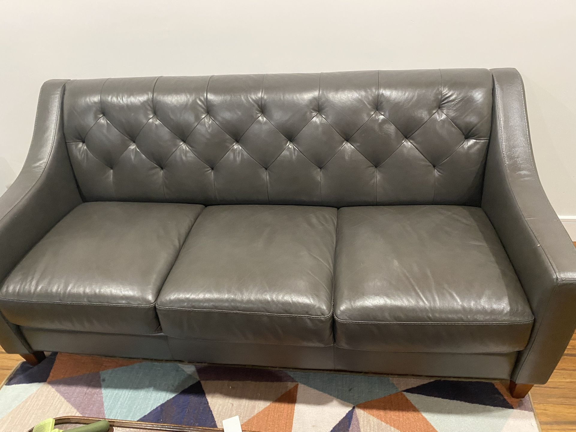 Gray Leather Sofa