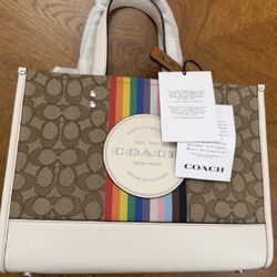 Coach Rainbow Signature Canvas Tote Bag - RARE FIND