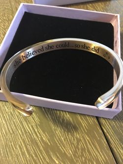 Hair Tie Holder Bracelet With Inscription 