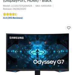 Samsung G7 Odyssey 32" Curved Gaming Monitor