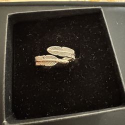 FIYAH VINTAGE Adjustable Plume Feather Ring Silver 925