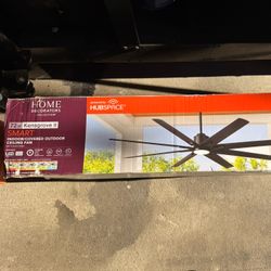 NEW!! 72” Indoor/outdoor SMART Ceiling Fan w/remote