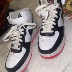 Nike Air Force 1 Mid GS White Black Pink