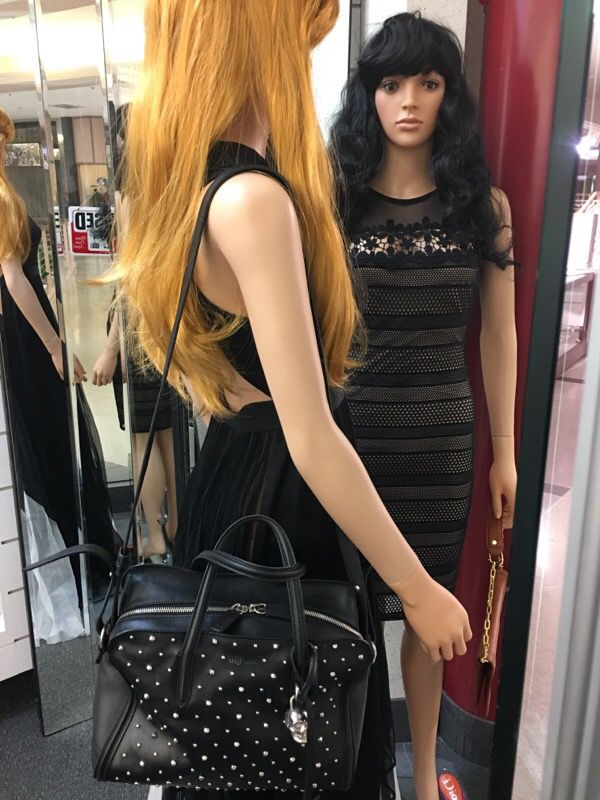 Alexander McQueen Black Leather Studded Handbag