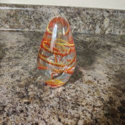 Orange Swirl Paper Weight