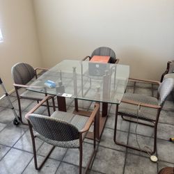 Glass Top Table with 4 Chairs – Dining or Office