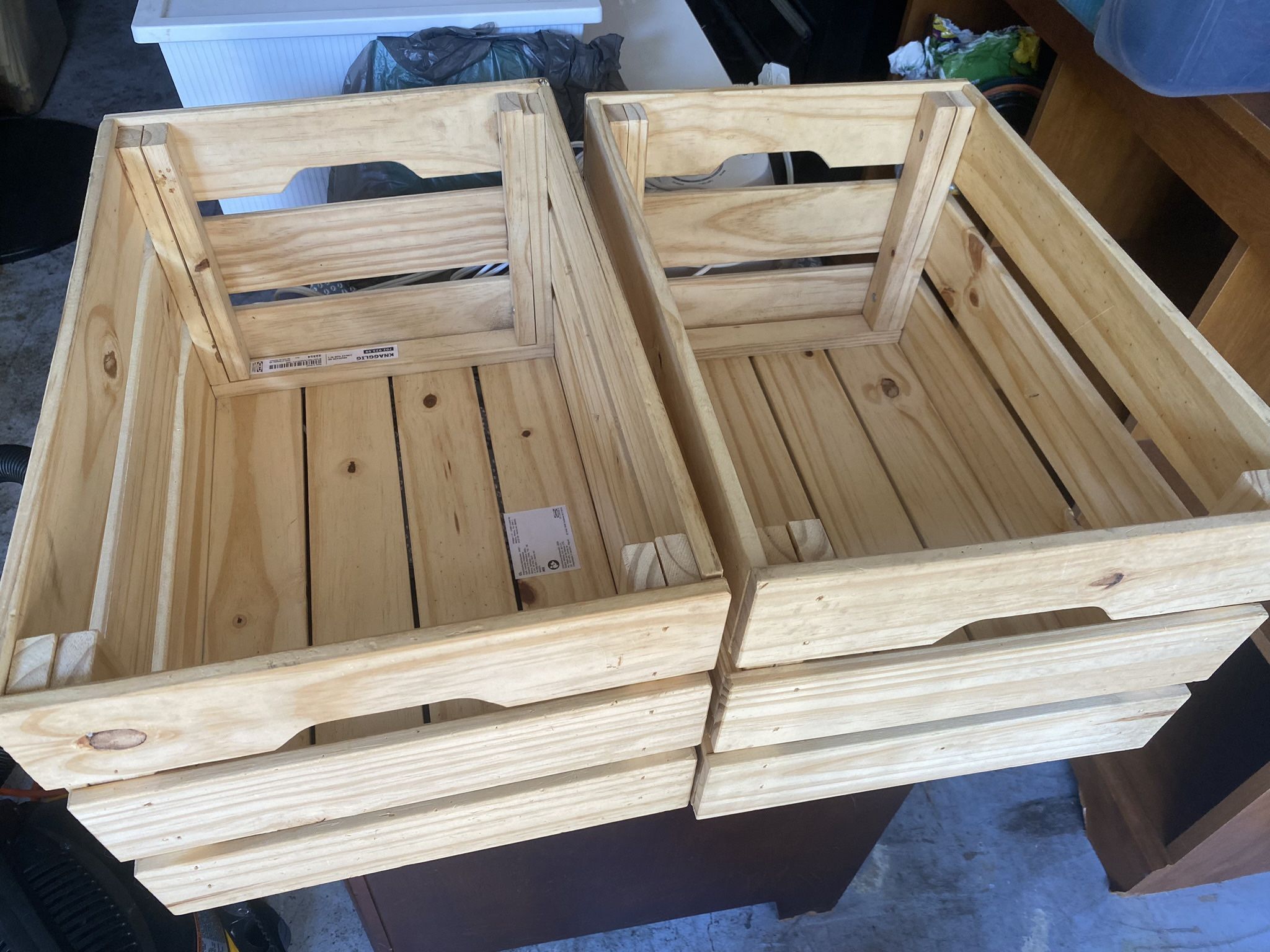 IKEA Knugglig Wooden Crates (2) Brand New!