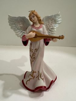 Thomas Kinkade Hawthorne Village Heavenly Song Porcelain Angel Lute Figurine