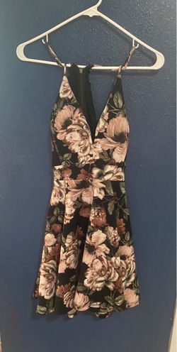 Floral Mini Dress with Deep V-Neck