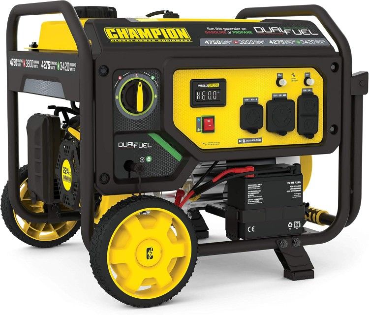 Champion Power Equipment 4750-Watt Dual Fuel Portable Generator with Electric Start