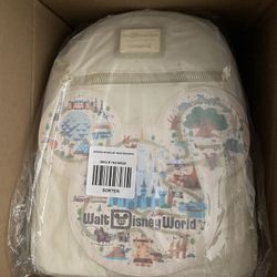 Loungefly Disney Walt Disney World 50th Anniversary Mickey Mouse Map & Attractions