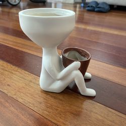 Creative Art Portrait Sculpture Vase Flower Pot with Drainage Garden Storage Abstract Character Succulents Plant Pot Micro Landscape Decor  Creative A