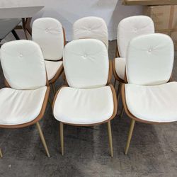 Leather dining chair with gold metal leg ($45 each)