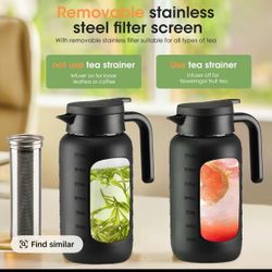 WINSA 68 oz Glass Pitcher with Lid and Handle