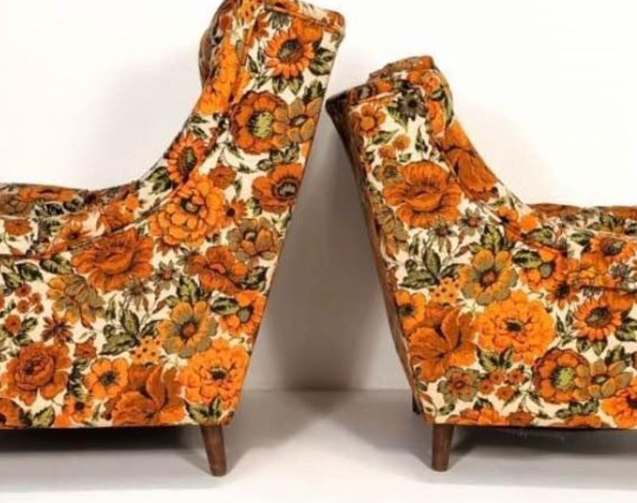 Mid Century Floral Chairs