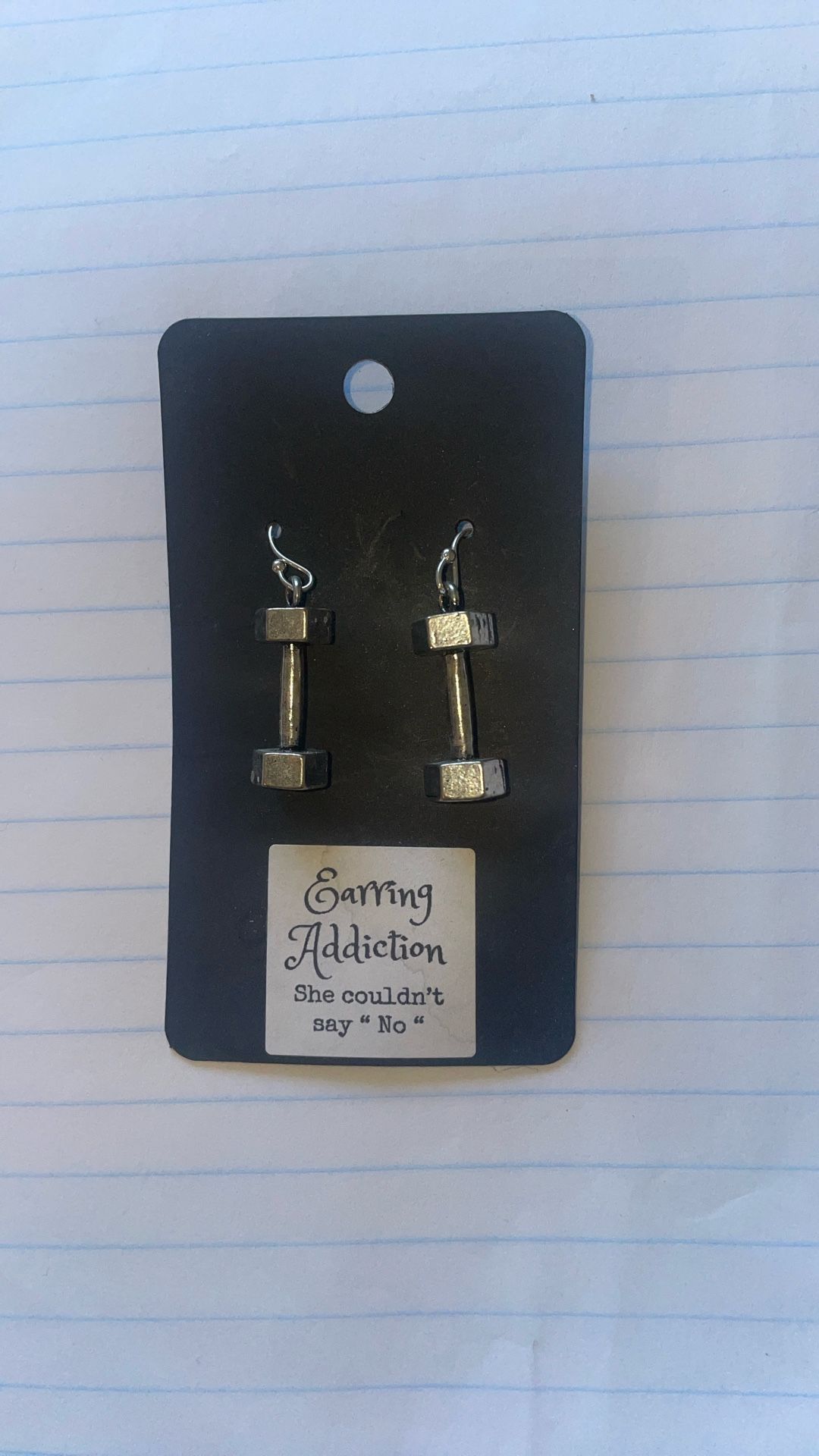 Silver Dumbbell Earrings