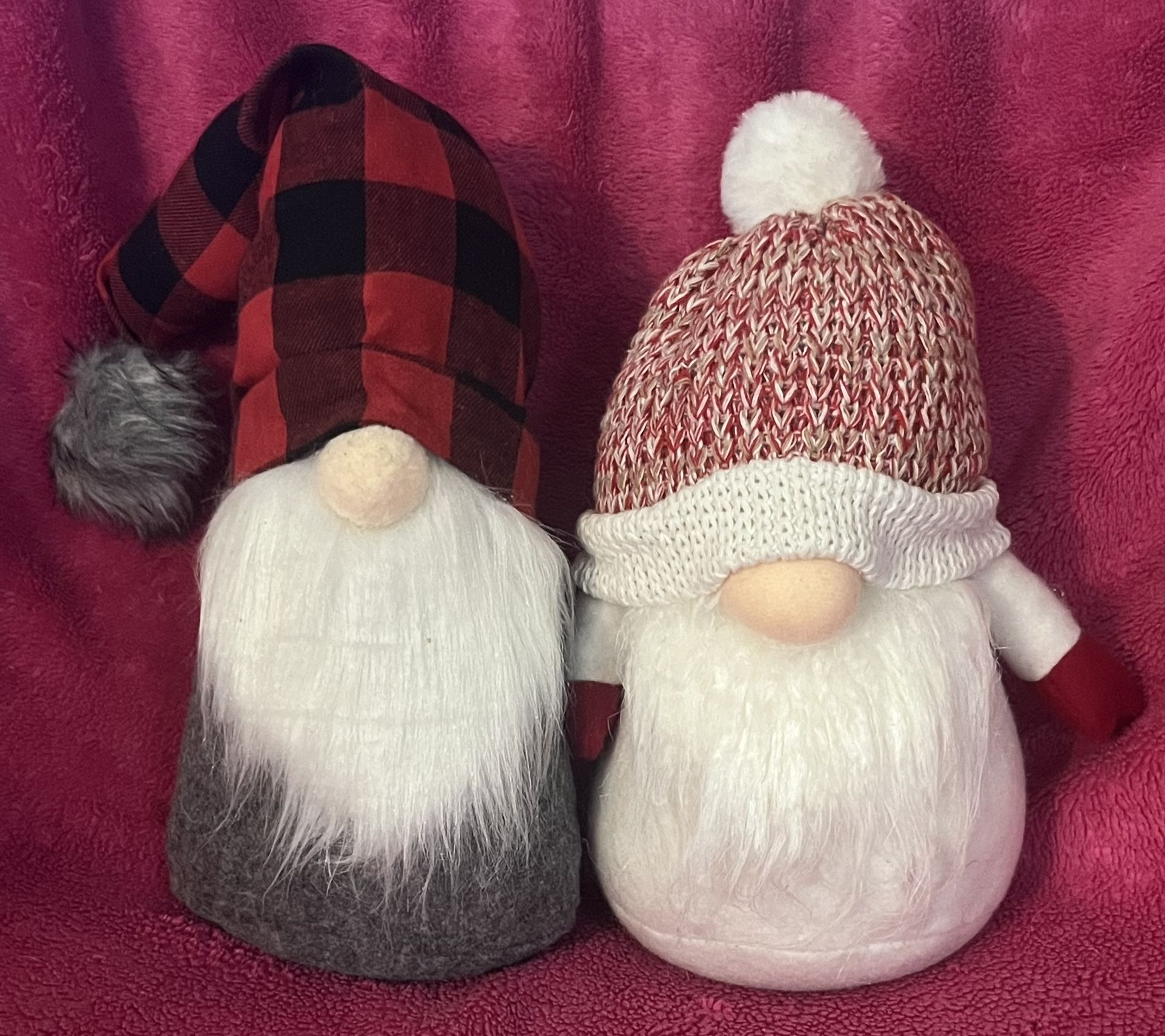 Christmas Santa Gnome 20” & 11” Legless Shelf Sitter Set Of 2 LIKE NEW!