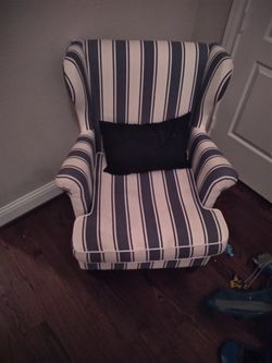 White and blue chair
